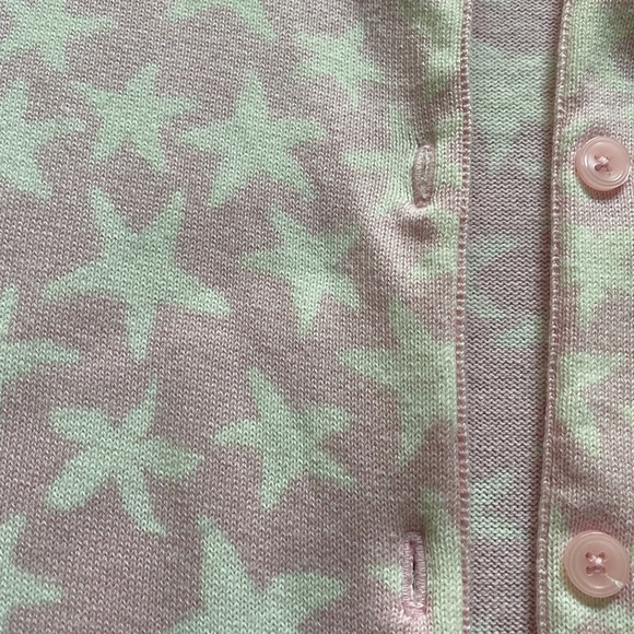 Christopher & Banks Ladies Cardigan. Size XL. Color.Pink with White Stars . - Picture 5 of 7